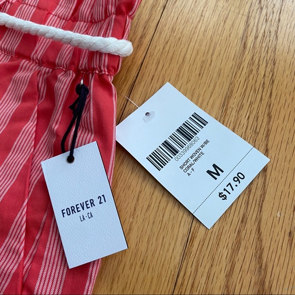 Forever 21 Pink Striped Paperbag Shorts - Picture 3 of 4